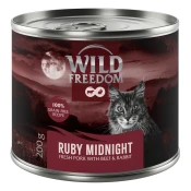 Wild Freedom Adult Red 6 x 200 g - receptura bez žitarica - Ruby Midnight - svinjetina, govedina i kunic