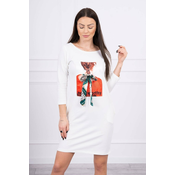 Dress with 3D graphics Remarkable ecru