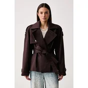 Le Privé kratek trenčkot ženski bombažen PEGGY JACKET MARRON