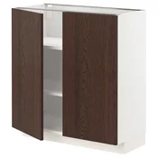 METOD Podstav omarica s policami/2 vrati, bela/Sinarp rjava, 80x37 cm