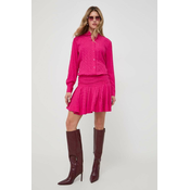 Haljina s dodatkom svile Pinko boja: ljubicasta, mini, oversize