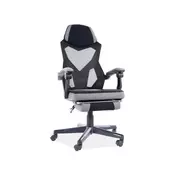 CASARREDO Ergonomska uredska stolica JON s osloncem za noge, sivo-crna, nosivost 100 kg