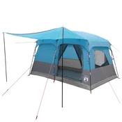 vidaXL vidaXL Družinski šotor s streho Modra 380 x 260 x 190 cm Poliester, (5000309530)