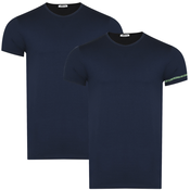 BIKKEMBERGS - moška majica s kratkimi rokavi, paket dveh - temno modra