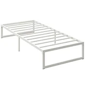 Homestar Posteljni okvir z shranjevanjem in jeklenim letvenim dnom 200x90 cm bel