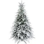 HOMCOM Božično drevo zasneženo s 1321 negorljivimi vejami, umetno božično drevo iz plastike in kovine, O115x180 cm, zelena
