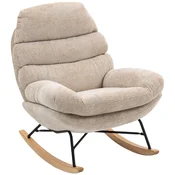 HOMCOM HOMCOM zibajoči stol poliester, jeklo 103D x 80Š x 91V cm Krem bela, (5000242956)