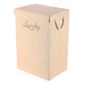 Autronic Košarica Fabric basket - box with handles and lid, tall, beige (DT3002 BEI)