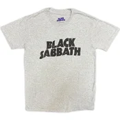 Black Sabbath Black Wavy Logo Grey L Majica