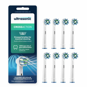 Ultrasonic Nastavki CrossAction za Oral-B, 8 kosov, glava ščetke