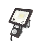LED 20W reflektor črn 6500K IP67 + senzor gibanja