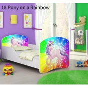 Dječji krevet ACMA s motivom 180x80 cm 18-pony-on-a-rainbow