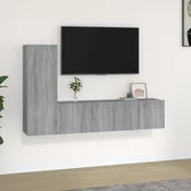 Greatstore Komplet TV omaric 3-delni siva sonoma inženirski les