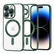 Ovitek Techsuit Luxury Crystal MagSafe za iPhone 14 Pro - temno zelen