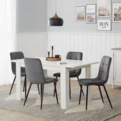 Homestyle4U Jedilna miza, 120x80x75 cm, bela, raztegljiva