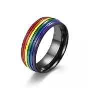 shumee ČRNI PRSTAN MAVRIČNI PRSTAN LGBT VELIKOST 27