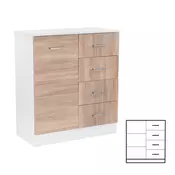 Miami kredenca 1 vrata 4 predali 80x92 cm sonoma hrast-bela