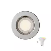 Philips - LED RGBW prigušiva ugradna svetiljka PERIDOT 1xGU10/6W/230V srebrna + daljinski upravljac