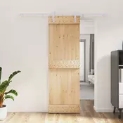 vidaXL Drsna vrata Naravna in bela 70 x 210 cm Masiven borov les