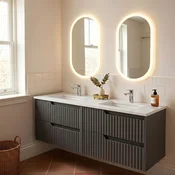 Skye Decor Set kupatilskog ormarica sa umivaonikom i ogledalom, 2 dela, Antracit