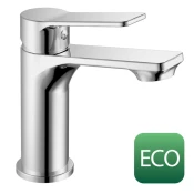 SINTRA ECO 6 l/min, armatura za umivalnik, krom - Krom - Aqualine - SINTRA - 48 - Medeninasti - Vzvod - Lepilo - Drugo - Krožni - 153 - 145 - 14