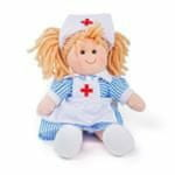 Bigjigs Toys lutka iz blaga medicinska sestra Nancy 28 cm