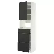METOD / MAXIMERA Visoki element za ugradb uredaje, bijela/Nickebo mat antracit, 60x60x220 cm