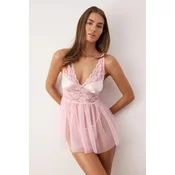 Trendyol Milla Ženski set babydoll spavacice i gacica Thmaw26Cy00001, Rozi