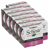 Schesir cat tuna s šunko v želatini 12x85 g