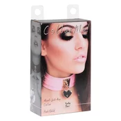 Kinky Diva ovratnica s srčastim ključem roza/zlata