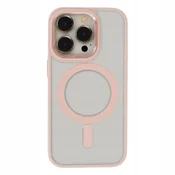 shumee Ovitek Tecto Shield Satin MAG za Apple iPhone 15 Pro roza + steklo