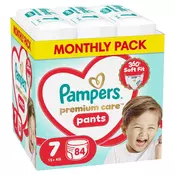 Pampers pants pelene montly 7 prem. 15kg+ 84kom