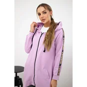 Sweatshirt with a zipper at the back purple