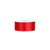 PartyDeco Trak iz satena - rdeča barva 25 mm/25 m