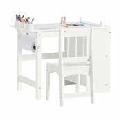 SoBuy SoBuy otroška pisalna miza in stol v beli barvi v skandinavskem slogu, (20815203)