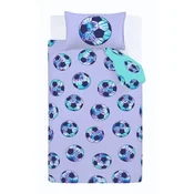 Vijolična/turkizna otroška posteljnina za zakonsko posteljo 200x200 cm Tie Dye Football – Catherine Lansfield