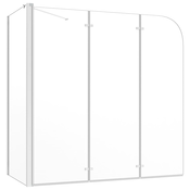 Tuš stena za kopalno kad 130x130 cm kaljeno steklo prozorna
