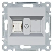 Lumina Enojna računalniška vtičnica RJ45 kat. 5e UTP srebrna WL2112