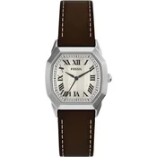FOSSIL Analogna ura Harlow rjava/srebrna