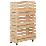 Vidaxl vidaXL Voziček za zelenjavo 37x30x80 cm masiven borov les