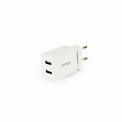 Energenie Napajalni adapter 2x USB, 2.1 A, bel