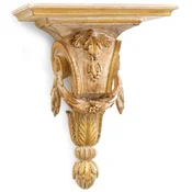 Casa Padrino luxury baroque wall console antique natural/antique yellow - Handmade baroque style wall decoration console - Baroque wall decoration - Baroque furniture - Made in Italy