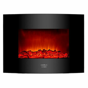 Ukrasni Zidni Električni Kamin Cecotec Warm 2200 Curved Flames 2000W Crna