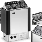 shumee Električna peč za savno z vgrajenim regulatorjem 5-9 m3 do 110 °C 400 V 6 kW
