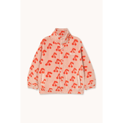 Otroška jakna Tinycottons CHERRIES POLAR JACKET oranžna barva, AW25-568