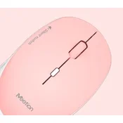 Brezžična miška Meetion R571 - belo-roza, 1600 DPI (PC)