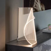 Schuller Valencia Velos II LED namizna svetilka, krom, zatemnilnik, kovina, plastika - Dnevna soba/jedilnica - Dizajn - krom, prozoren