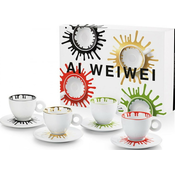 Illy Ai Weiwei porculanske šalice za cappuccino s tanjuricima 4 x 160 ml