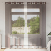 Voile zavjese s ušicama 2 kom smede 140x225 cm