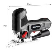 Vbodna žaga 600 W, gibi 800-3000 min-1, telo z ročajem